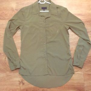 Olive Green Volcom Button Down Blouse